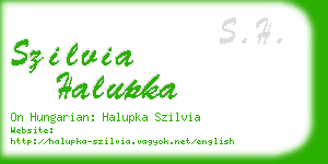 szilvia halupka business card